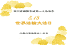 四川大法弟子庆祝世界法轮大法日(22条)