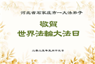 石家庄大法弟子庆祝世界法轮大法日(21条)