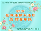 沈阳大法弟子庆祝世界法轮大法日(20条)