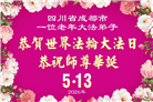 在感恩中精進：四川大法弟子恭贺世界法轮大法日(164条)
